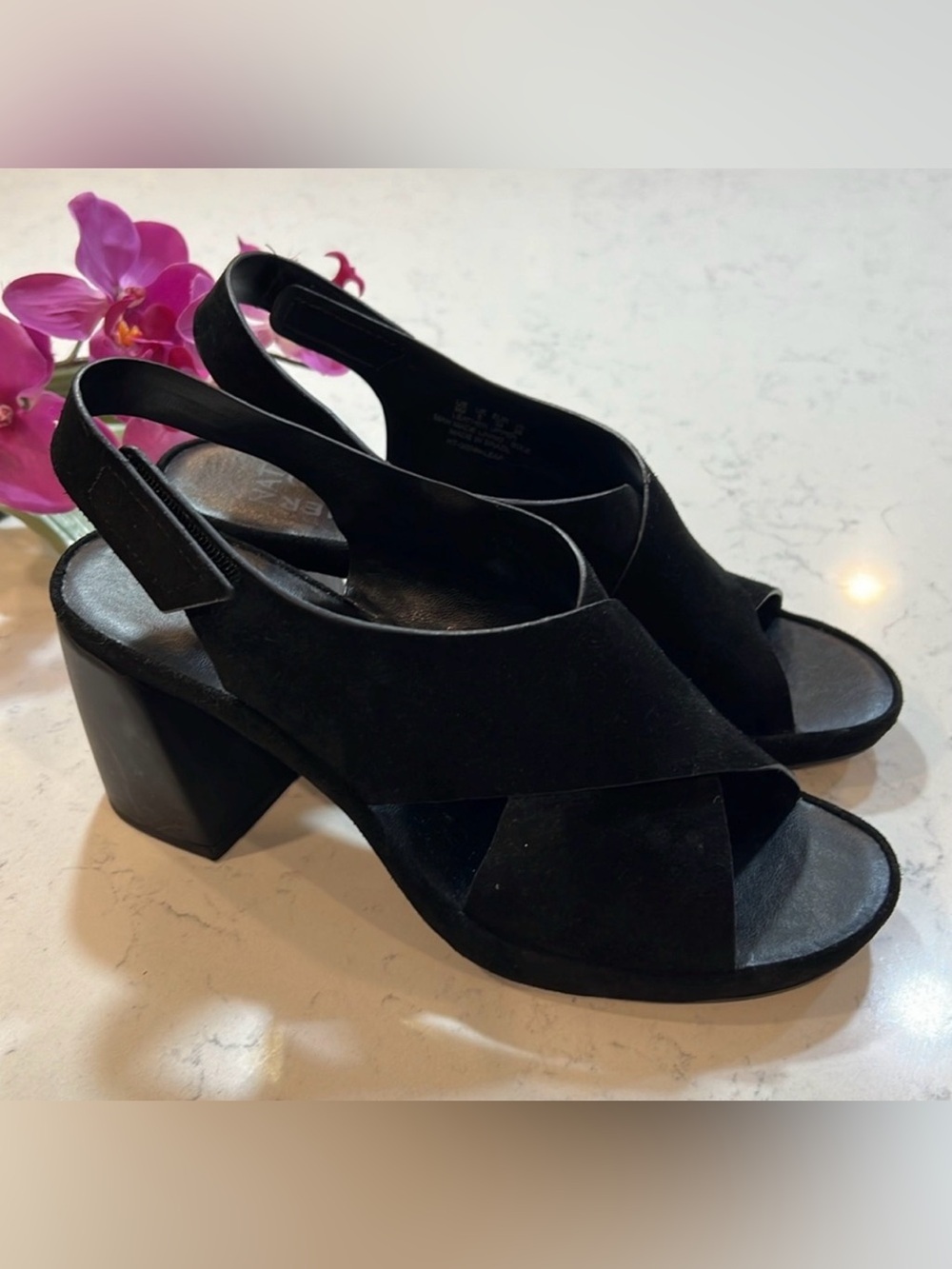 Naturalizer Leather Glenn Leap Slingback Black Sandals Size 9